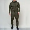 Mens Tracksuits 2 Pieces Autumn Running Tracksuit Sweatshirt Sports Set Gym Clothes Suit Training Wear 221130