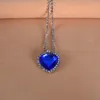Ketten Blau Kristalle Herz Anhänger Halskette Valentinstag Geschenk romantische Rahmen Halsketten für Frauen Geschenke Versprechen Liebe Keepee Take 2022
