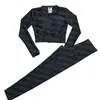 Sıkı oturan spor tozluk kıyafeti uzun kollu yoga üstleri Sonbahar Kış Kış Kadınları Tasarlama Tasarımcı Mektubu Baskı Sportswear173Z