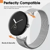 For Google Watch Milanese Straps with Magnetic Clasp Stainless Steel Metal Sport Loop Bands Compatible with Pixel Smartwatch