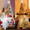 Decoraciones navideñas OurWarm Tree Topper Iluminado con copo de nieve blanco Proyector giratorio 3D Glitter para 221130