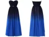 Prom Dress Black Blue Ombre Long Chiffon A Line Plus Size Flo￤ngl￤ngd Formell Evening Party Celebrity Bridesmaid Gown3033077