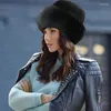 Berets Winter Pelzmütze Damen Russische Hüte Für Frauen Kappe Breite Traufe Design Mode-Accessoires