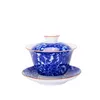 Tea Tureen Gaiwan Dehua Tea SanSai Single Bowl Handgeschilderde Chinese traditionele patroonhoes