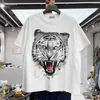 Męskie koszulki Tiger Year Limited Tiger Head Print Loose American Style Retro T-shirt T221130