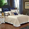 Bedding sets 4 6 10Pcs Blue Jacquard Luxury Set King Queen Size US king 104X90in Cotton Flat sheet Bed Spread Duvet Cover Pillowcases 221129