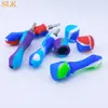 DHL-expédition Mini Silicone NC Avec 10 MM Embouts En Acier Inoxydable Tuyau De Fumer Silicone Paille Huile Rig verre brûleur à mazout tuyau filtre à fumée accessoires 710