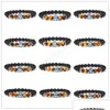 Charm Bracelets 12 Zodiac Strand Bracelet Natural Tiger Eye Stone Couples Lovers Friendship Charm Bracelets Men Women Buddha Yoga Je Dhg9H