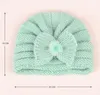 Wholesale Newborn Baby Hat Infant Toddler Beanie Caps acrylic winter knitted hats boys girls designer skull caps knit bowknot pom poms beanies bonnet