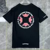 Luksusowa moda męska t Shirt markowe topy koszulki mężczyźni kobiety sanskryt list bluzy z krótkim rękawem podkowa para T-shirt klasyczny krzyż Unisex Tee koszulki Ijsy