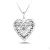 Pendant Necklaces 925 Sterling Sier P O Heart Love Hollow Lockets Necklace Cz Diamond Essential Oils Diffuser Locket Snake Chain For Dhrwp