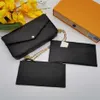 حقائب المصمم الفاخرة الكلاسيكية 3 P/C Pochette Felicie Handbag Leather Leather Counter Bag Card Messenger Cr