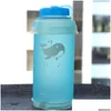 Bottiglie d'acqua Fornitura del produttore Bollitore morbido per uso alimentare Tpu 750 ml Bottiglia d'acqua pieghevole per esterni Tazza sportiva portatile Whale Printin Dhfig