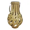 Titulares de vela Vintage Bamboo Lanterna Mão Tecido pendurado Candlestick Stand Stand Patio Decoration polido