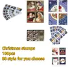 Noel dekorasyonları ABD rulo damgası çıkartmaları zarflar için birinci sınıf mektuplar kartpostal kartları ofis posta malzemeleri davetiyeleri düğün