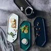 Plates Nordic Ceramics Sushi Plate Irregular Household Tray Flat Breakfast Dish Western Tableware 4 Colors