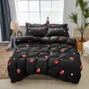 Bedding sets Simple Bedclothes Black Strawberry Duvet Cover with Zipper for All Season Kids Boy Girl Soft Quilt No Pillowcase 221129