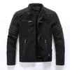 Veste en cuir Faux givré pour hommes, automne hiver polaire décontractée mode col montant Moto hommes Slim haute qualité manteaux en PU 221130