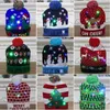 Noel Süslemeleri 1 PC LED HATS Kazak Örme Beanie Noel Baba Çocuklar İçin Kış Şapkası Yetişkinler Partisi Isıtma Kapağı 221130