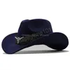 Cappelli a tesa larga Cappelli a secchiello Wome Uomo Chapeu in lana nera Cappello da cowboy occidentale Gentleman Jazz Sombrero Hombre Cap Cappelli da cowgirl Taglia 5658 Dhpxq