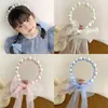 Hair Accessories Kids Girl Pearl Headband Children Streamer Baby Cute Princess Bow Headwear Born Hairpin Toddler Hairclip