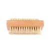 Brosse à ongles de nettoyage en bois rectangulaire antidérapante double face épurateur d'ongles d'ongles nettoyages poils doux dépoussiérage SN367