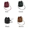 Storage Boxes Women Large Capacity Holiday Accessories PU Leather Portable Cross Body Solid Casual Gift Bucket Bag Single Shoulder With