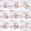 Key Rings Colorf Az English Letter Keychains Handbag Acrylic Plastic Charms Pendant Ornament Key Ring Holder Jewelry Gifts Accessori Dh0Ab