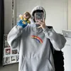 Heren Hoodies Sweatshirts Men met hoed 3xl Rainbow Print Mannet Mannets Leisure Chic Trendy Loose Streetwear Teens All Match Outder Weer Simple 221129