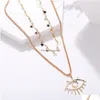 Pendant Necklaces Fashion Jewelry Eye Pendant Mtilayer Necklace Retro Stars Clavicle Chain Drop Delivery Necklaces Pendants Dh4D1