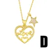Pendant Necklaces EYIKA Charm Zircon Mom Baby Double Love Heart Necklace Women Gold Plated Star Collares De Moda Mother's Day Jewelry