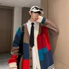 Мужские свитера плюс размер 7xl 6xl 5xl Korean Style Men Patchwork Color Sweatercoat Пара мода Осень Зимние вязаные куртки 7xlm 221130