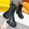 2022 مصمم Fendyity Boots Shoes عارية أسود مدبب إصبع القدم منتصف الكعب طويل الأحذية قصيرة الأحذية Ben