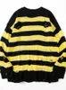 Mens Sweaters Autumn Winter Stylish Clothing Striped Pullovers Korean Fashion Knitted Male Long Sleeve Y2k Crewneck Jumper 221129