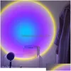 Luzes noturnas Sunset Projector Lâmpada Rainbow Atmosfera LEITO NOITE PARA CASO DO GOOPLO DE CASO Background Wall Decoration USB Tab Dhwfl