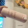 Water Bottles 460ml Cartoon Stainless Steel Vacuum Flask With Straw Portable Cute Thermos Mug Travel Thermal Bottle Tumbler Thermocup 221130