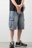 Men's Shorts Oversized Pockets Cargo Jeans Shorts for Mens 2021 Summer Fashion Denim Clothing Boyfriend Loose Short Pants Harajuku Streetwear T221129 T221129