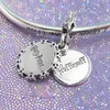 Perle aus 925er-Sterlingsilber, passend für europäische Pandora-Schmuck-Charm-Armbänder – School Character Collection Huff Dangle