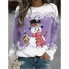 Women's Hoodies Sweatshirts in Ladies Top Piece Splicing Colorful Scarf Snowman Long Sleeve Printing Comfortable christmas Sweater Women clothing 221130