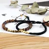 Strand Set Bracciale Coppie Distanza Pietra Lavica Naturale Occhio di Tigre Per Uomo Donna Amico Corda Elastica Gioielli Yoga