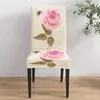 Housses de chaise Rose avec des gouttes de rosée couverture extensible pour salle à manger Spandex housses siège mariage Banquet El