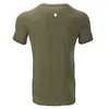 Lu Lu Lemens Herr Outdoor Tee Shirt Mens Yoga outfit snabb torr svett-vickande sport kort topp manlig kortärm för fiess