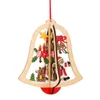 Decorazioni natalizie Ornamento da appendere in legno Squisito ciondolo a forma di campana a forma di stella vuota Regalo per finestra di Natale