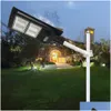 Solar Street Light LED 70W 150W Waterdichte buitenwegwandtimer afstandsbediening Witte bewegingssensor Spotlight D Dhovd