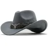 Cappelli a tesa larga Cappelli a secchiello Wome Uomo Chapeu in lana nera Cappello da cowboy occidentale Gentleman Jazz Sombrero Hombre Cap Cappelli da cowgirl Taglia 5658 Dhpxq