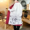 Erkek ceketler m5xl artı boyutu erkekler trençkot sahte iki parça hırka kimono ceket erkek uzun Çin tarzı siyah gevşek vintage pamuk keten 221130