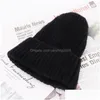 Bonnet / Casquettes De Crâne Automne Hiver Femmes Chapeau Tricoté Bonbons Couleur Chaud Bonnet Laine Ball Caps Tricot Chapeaux Drop Delivery Mode Accesso Dhzod