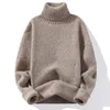 Suéteres masculinos Moda masculina Autumn Winter Color sólida espessura quente Sweater Slim Casual Turtleneck Knowear Pullovers