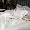 Zestawy pościeli Abay Egyptian Bawełniane puste koronkowe białe łóżko z łóżkiem z elastycznym 150x200 180x200 kołdra 200x230 221129