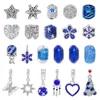 Décorations de Noël Calendrier de l'Avent Bracelets Set Blue Series Compte à rebours de Noël Bijoux Thème DIY Pour Filles 221130